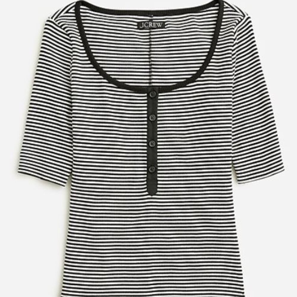 J. Crew - Vintage rib henley T-shirt in stripe